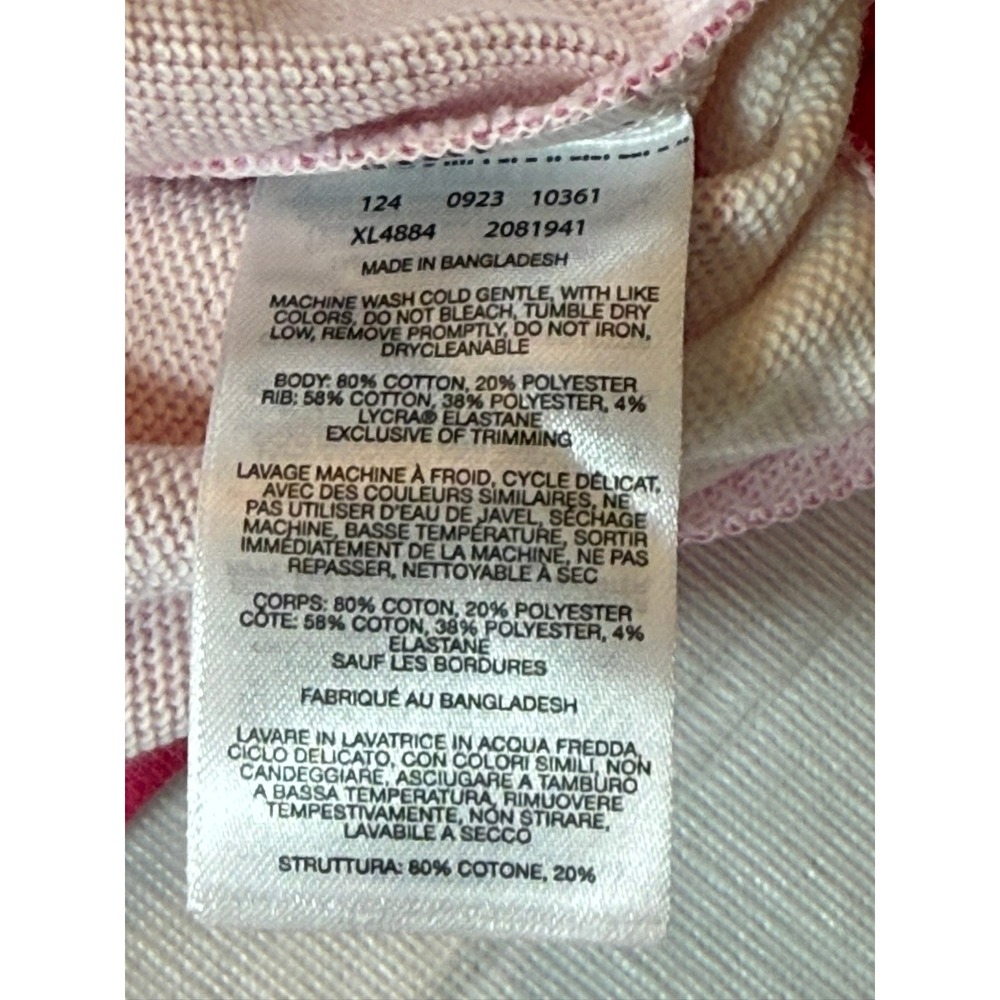 Columbia Hawkins Cliff Striped Sweatshirt Womens Medium Pink White XL4884 NEW - Picture 6 of 9